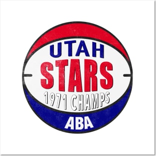 Defunct Utah Stars 1971 ABA Champs Posters and Art